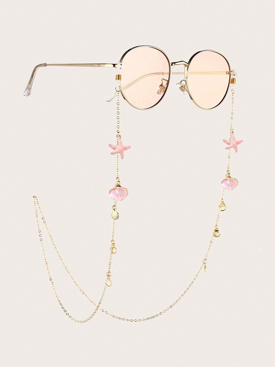 Women'S Fashion Essentials - 1個入りヒトデ型シェル装飾メガネチェーン、女性用メガネチェーン、女性用滑り止めメガネストラップ、旅行の必需品