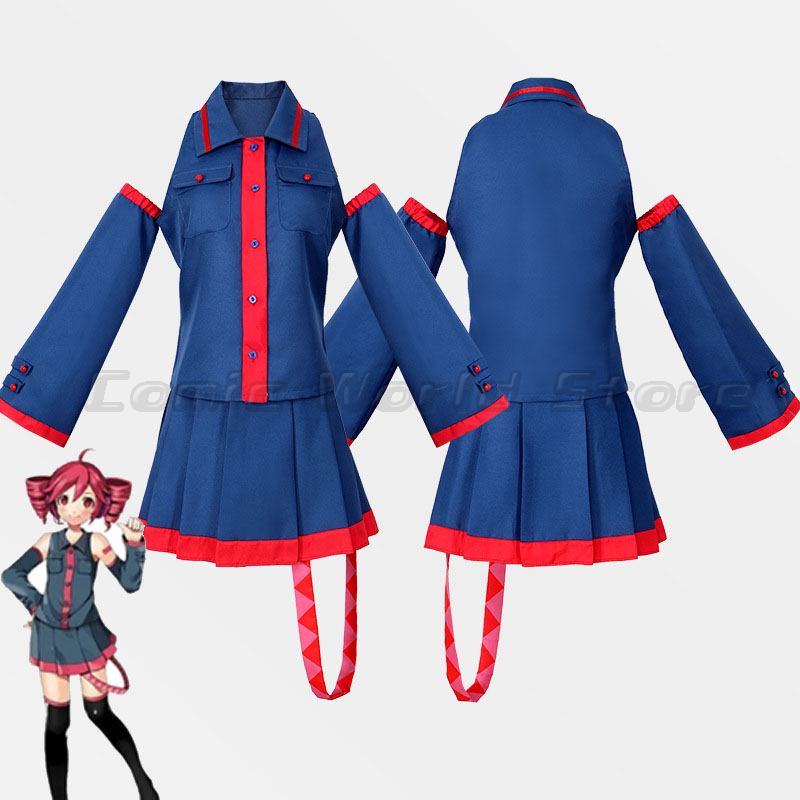 Women'S Fashion Korea - アニメカサネテトコスプレファッション制服衣装ウィッグ Vtuber テトブルードレススーツ女性のためのハロウィンパーティーフォーミュラスーツドレス