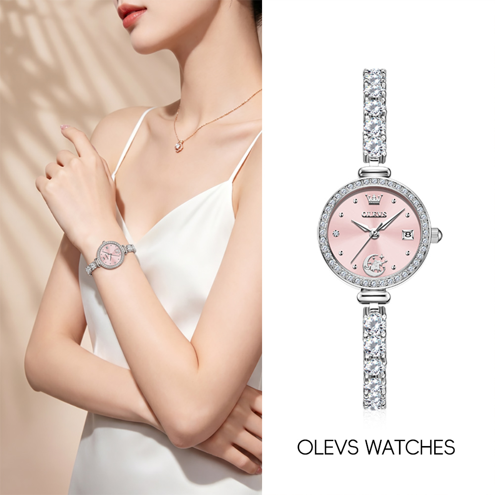 Fashion Women Watch - OLEVS 2998 ブランドオリジナルの本物の女性用腕時計ギフトボックスブレスレットシンプルなクォーツレディース腕時計