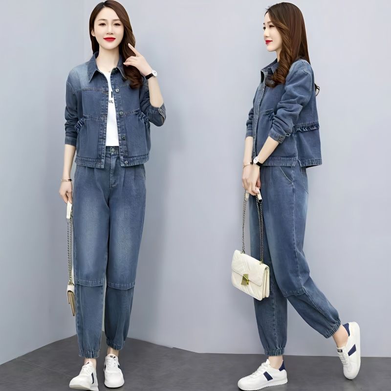 Women'S Fashion Denim Jacket - 女性用デニムスーツ,ショートパンツ,カジュアル,コート,伸縮性ウエスト,カウボーイ,春,秋,新しいコレクション2022