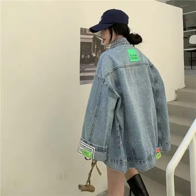 Women'S Fashion Denim Jacket - 2025 新ファッションデニムジャケット女性韓国ルーズカジュアル長袖ボタンジーンズジャケット女性生き抜くハイストリート