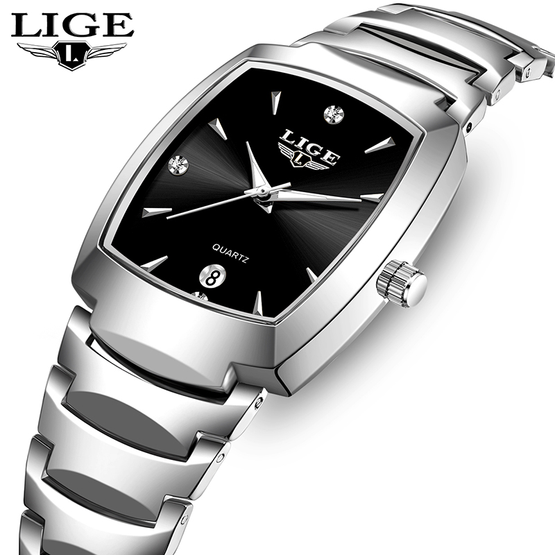 Fashion Women Watch - LIGE 腕時計女性ビジネス高級レディース時計女性防水腕時計ファッションクォーツシンプルな腕時計女性のためのモントルファム + ボックス
