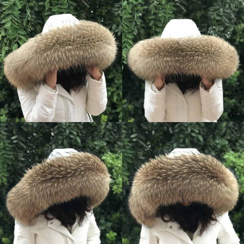 Women'S Fashion Essentials - ファーカラー,冬の毛皮のコート,女性用,冬用の天然アライグマの襟,毛皮の装飾の襟,本物の毛皮のスカーフ