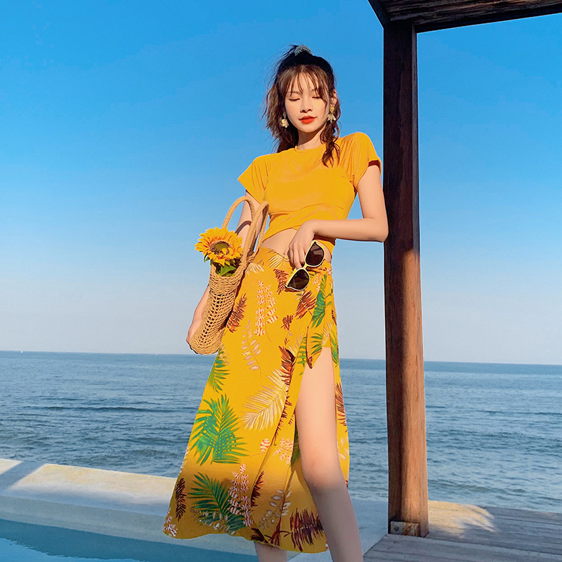 Women Fashion Korean - 2026 新しい 3 ピース水着女性おなかコントロール痩身 K ファッション水着セクシーな保守的な温泉着用
