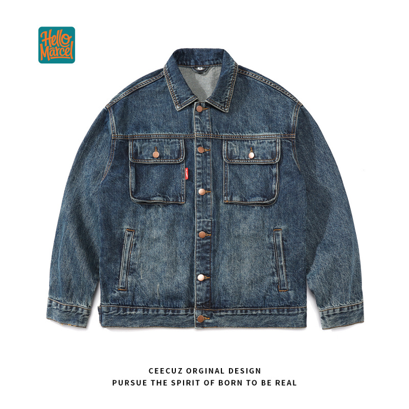 Women'S Fashion Denim Jacket - HELLOMARCEL EU USサイズ 高級ジーンズジャケット ストリートウェア ヘビーウェイト