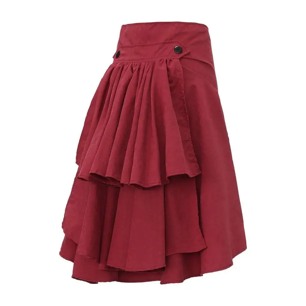 女性用パンクテールコート ルネサンス海賊コスチューム ラップ - Pleated Skirt Women のレビューと価格