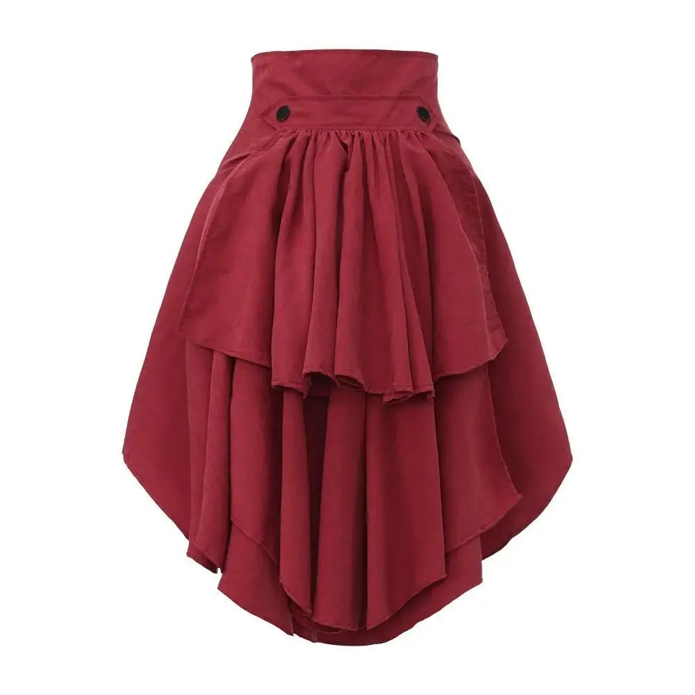 女性用パンクテールコート ルネサンス海賊コスチューム ラップ - Pleated Skirt Women のレビューと価格