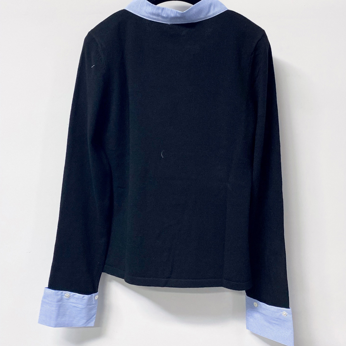 高品質の女性用タイネックニットトップ、ストライプのコントラス - Women Top Fashion のレビューと価格