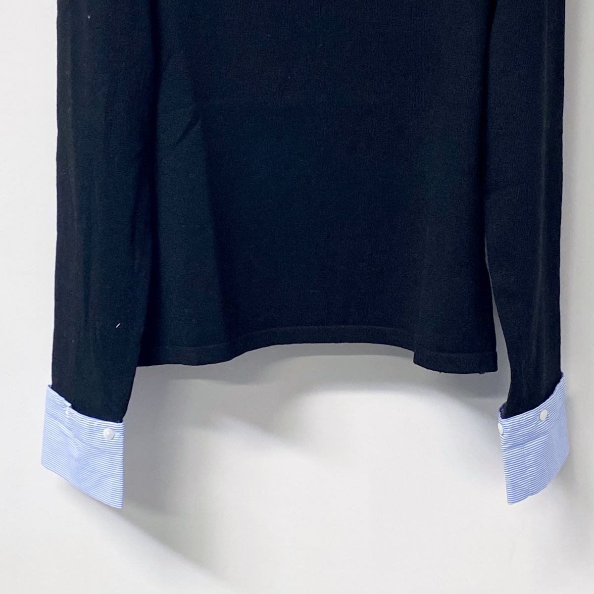 高品質の女性用タイネックニットトップ、ストライプのコントラス - Women Top Fashion のレビューと価格