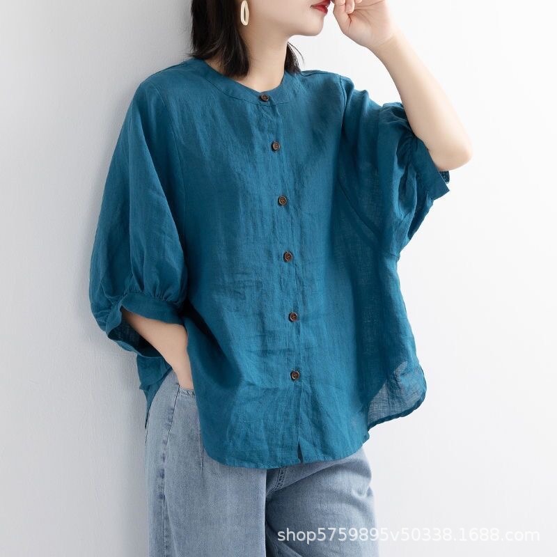 プラスサイズの女性の無地の快適なブラウス、ゆったりとしたコッ - Women'S Fashion Essentials のレビューと価格