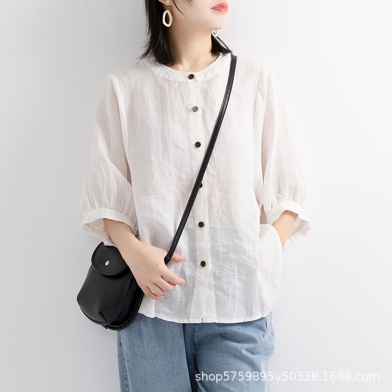 プラスサイズの女性の無地の快適なブラウス、ゆったりとしたコッ - Women'S Fashion Essentials のレビューと価格