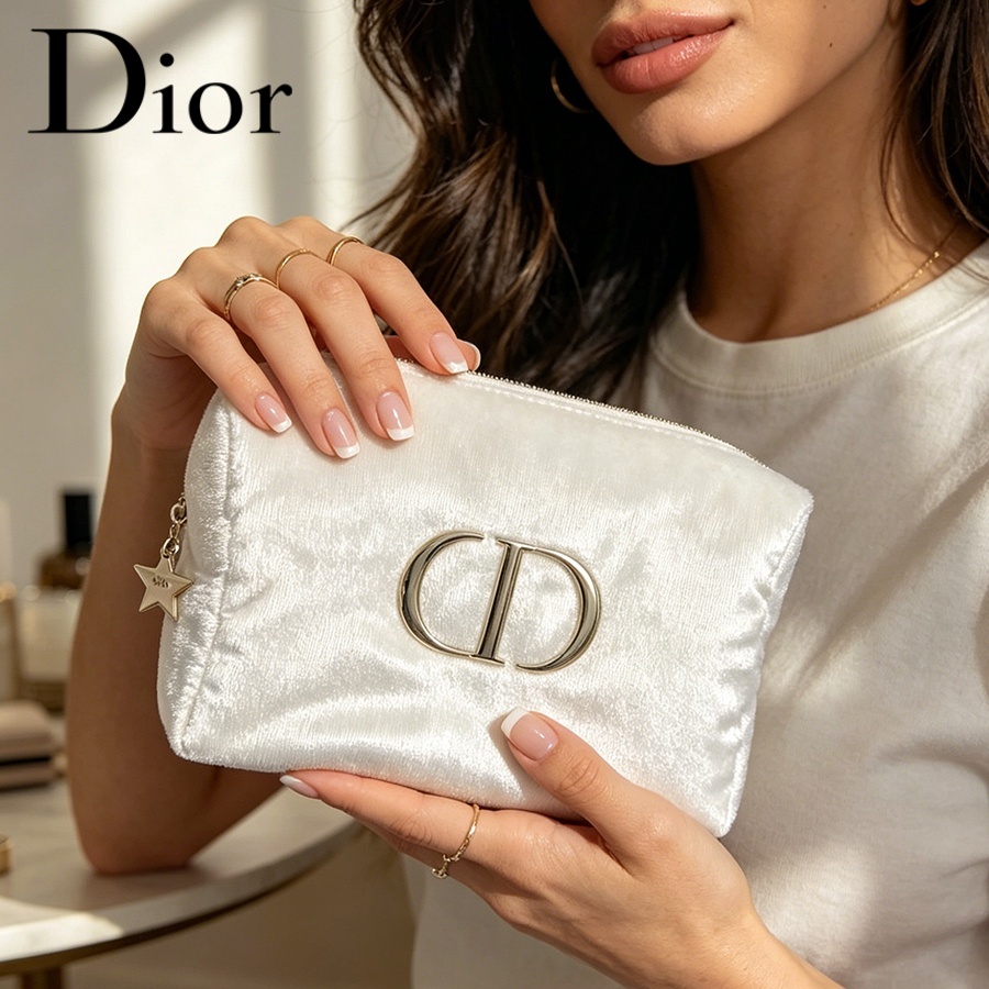 ディオールのバッグ ホワイトベルベット トラベルコスメティッ - Women Fashion Logo のレビューと価格