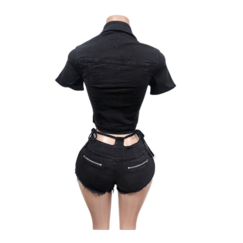 セクシーデニム2ピースセット レディース 夏服 2026 ジ - Women'S Fashion Denim Jacket のレビューと価格