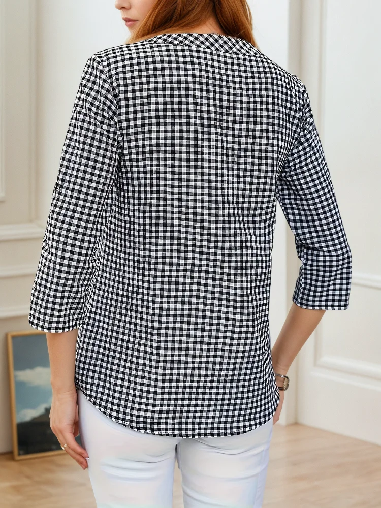 プラスサイズ 春秋 レディース 上質チェック柄 ファッション - Women'S Fashion Essentials のレビューと価格
