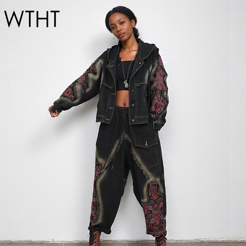 WTHT ファッション レディース ウォッシュ パッチワーク - Women'S Fashion Denim Jacket のレビューと価格