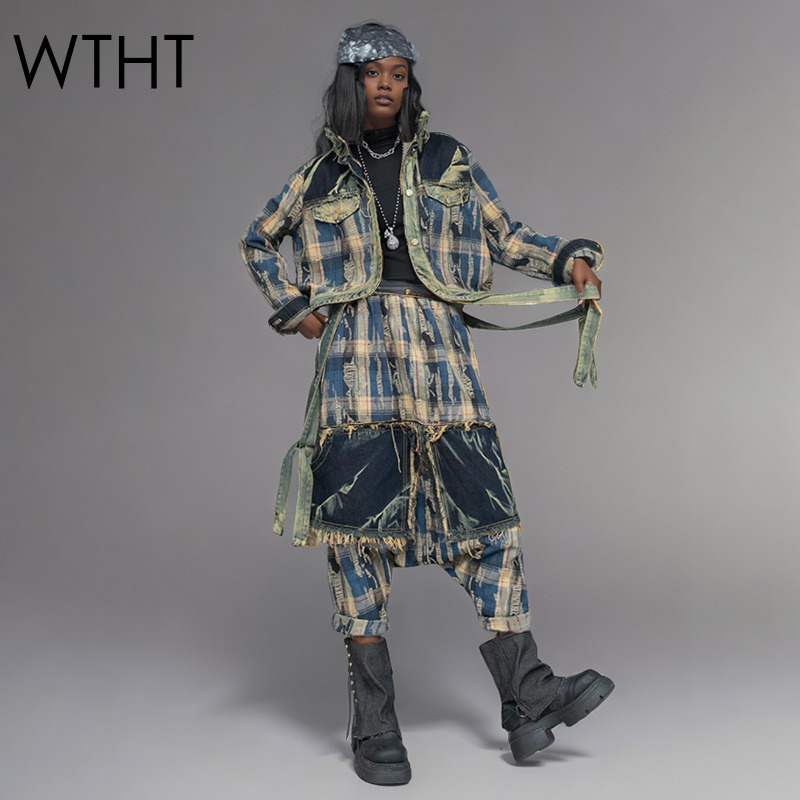 WTHT ファッション女性の不規則なパッチワークラペルデニム - Women'S Fashion Denim Jacket のレビューと価格