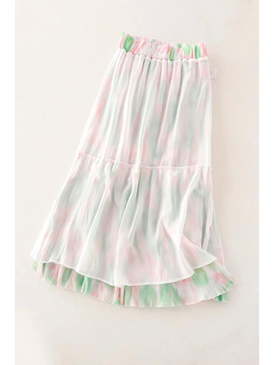 2026年ファッション スウィートフローラルプリントシフォン - Pleated Skirt Women のレビューと価格