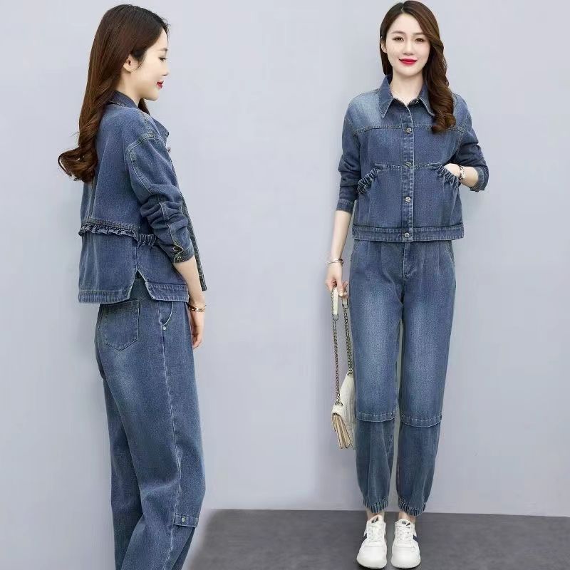 女性用デニムスーツ,ショートパンツ,カジュアル,コート,伸縮 - Women'S Fashion Denim Jacket のレビューと価格