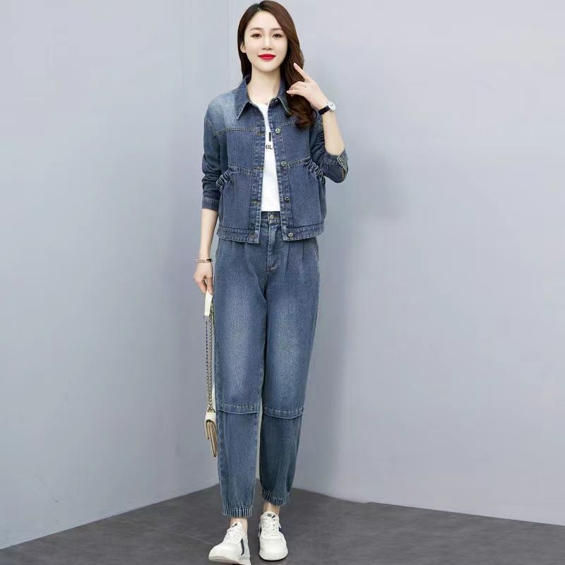 女性用デニムスーツ,ショートパンツ,カジュアル,コート,伸縮 - Women'S Fashion Denim Jacket のレビューと価格