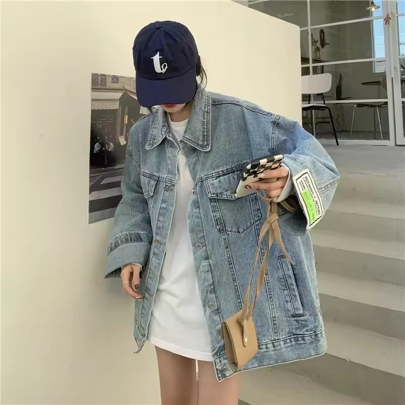 2025 新ファッションデニムジャケット女性韓国ルーズカジュ - Women'S Fashion Denim Jacket のレビューと価格