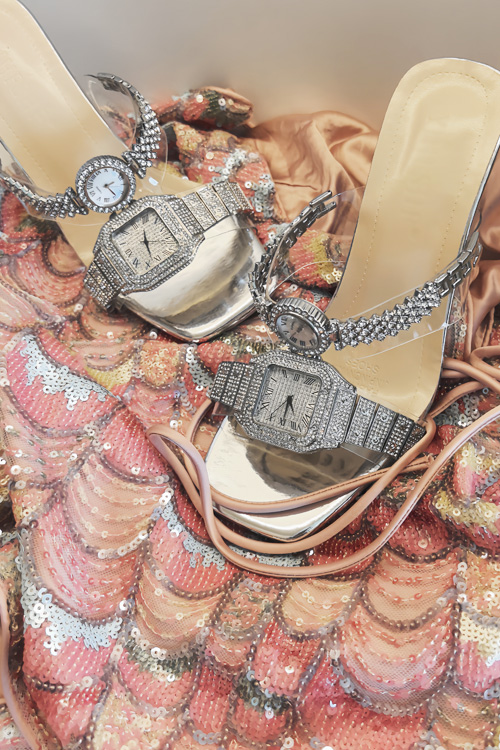 オリジナルデザインクリスタルウォッチハイヒールサンダルレディ - Fashion Women Watch のレビューと価格