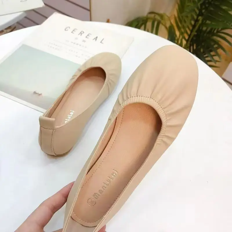 韓国風カジュアルシューズ,女性用フラットシューズ,ラウンドト - Women'S Fashion Quick Delivery のレビューと価格
