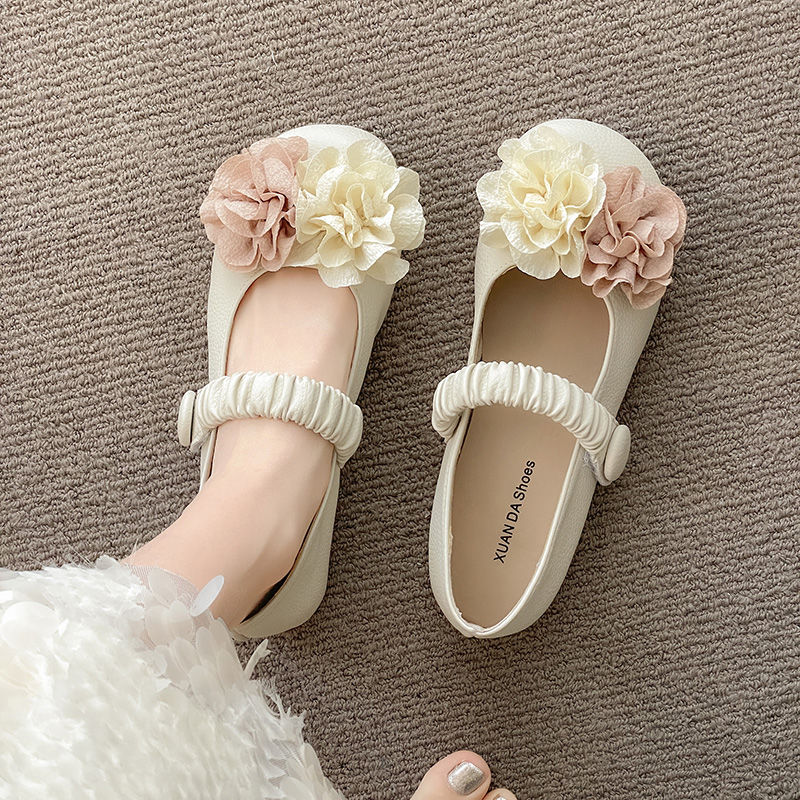 かわいいラウンドトゥメリージェーン女性のフラットシューズエレ - Women'S Fashion Quick Delivery のレビューと価格