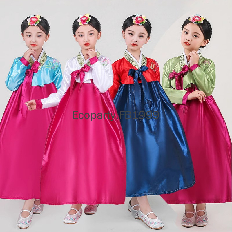 4 色女の子韓服ドレス韓国の伝統的な古代衣装子供新年パーティ - Women'S Fashion Korea のレビューと価格