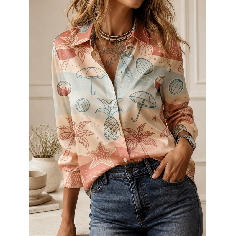 2026年ファッションラペルカラーロングスリーブシャツオール - Women Top Fashion のレビューと価格