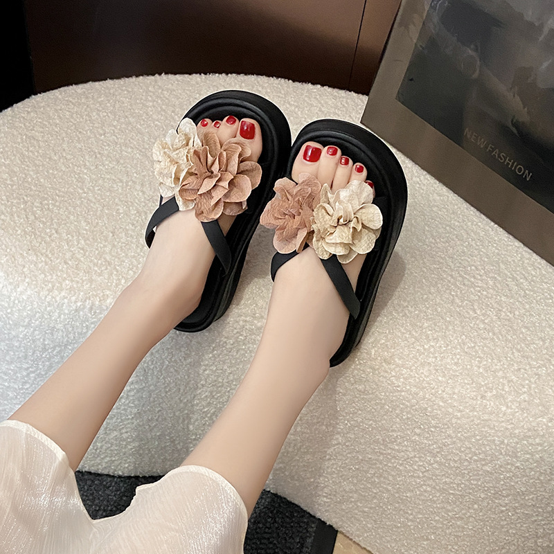 ツートンカラーの花柄プラットフォームサンダル - レディース - Women'S Fashion Korea のレビューと価格