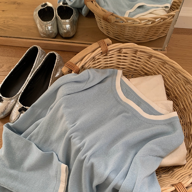 100%コットン製 レディース Oネック カラーブロック 長 - Trend Women Fashion のレビューと価格