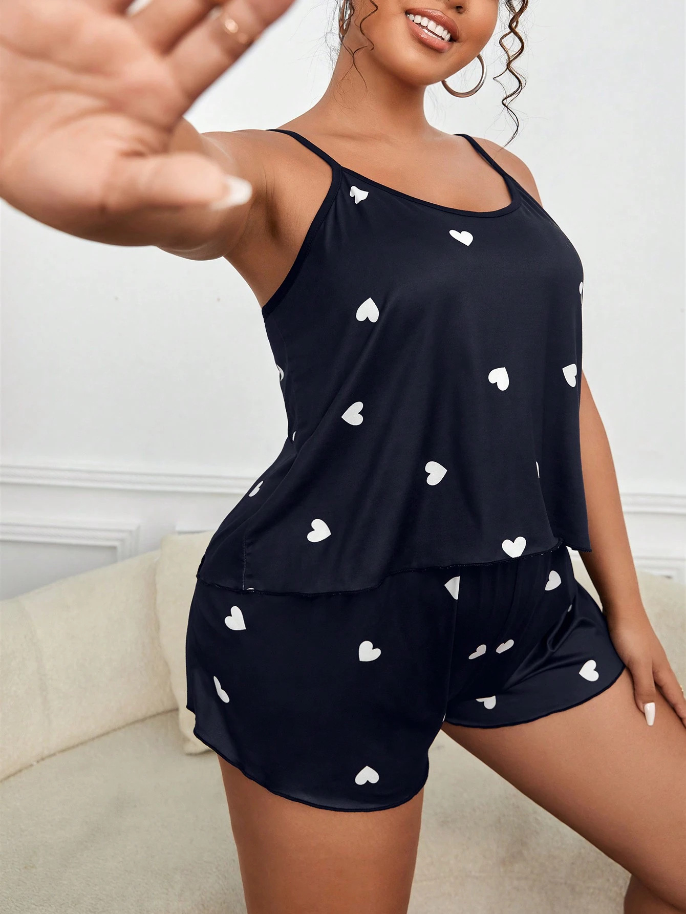 2 ピースパジャマセット女性用パジャマクロップトップ + シ - Trend Women Fashion のレビューと価格
