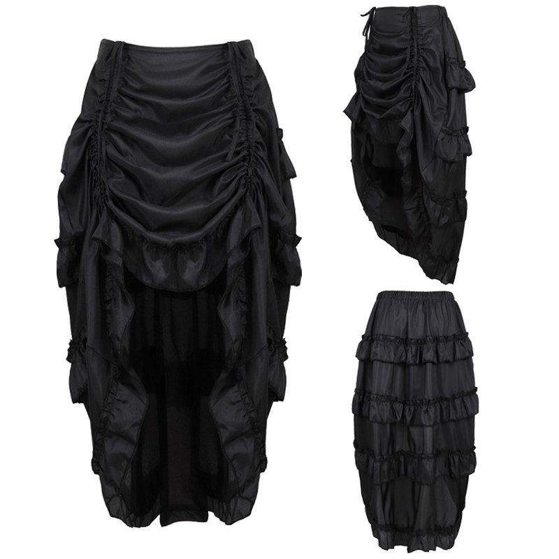 スチームパンクゴシックコルセットとスカート不規則なシャーリン - Pleated Skirt Women のレビューと価格