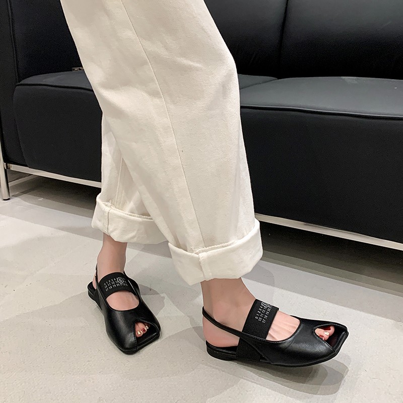 韓国風ニッチミニマリストオープントゥフィッシュマウスシューズ - Women'S Fashion Korea のレビューと価格