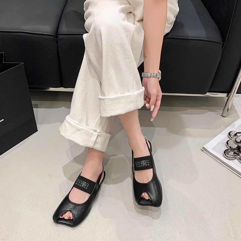 韓国風ニッチミニマリストオープントゥフィッシュマウスシューズ - Women'S Fashion Korea のレビューと価格