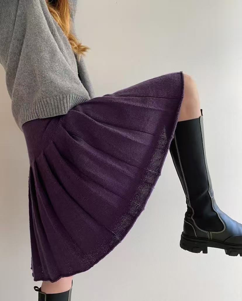 ハイウエストで着痩せ効果のある万能なレトロプリーツスカート、 - Pleated Skirt Women のレビューと価格
