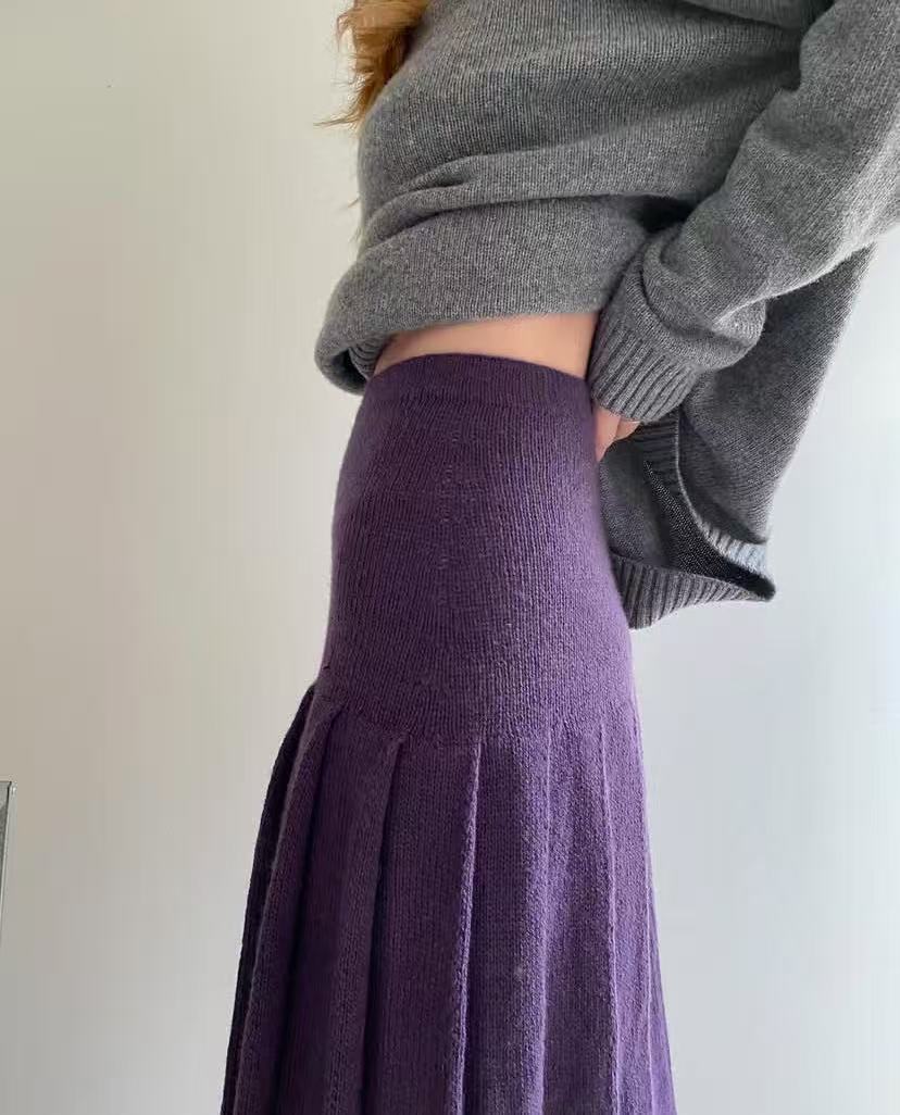 ハイウエストで着痩せ効果のある万能なレトロプリーツスカート、 - Pleated Skirt Women のレビューと価格