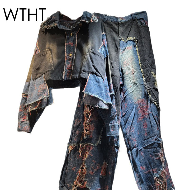 WTHT 新ファッション女性のパッチワークウォッシュラペル長 - Women'S Fashion Denim Jacket のレビューと価格