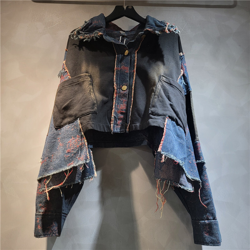 WTHT 新ファッション女性のパッチワークウォッシュラペル長 - Women'S Fashion Denim Jacket のレビューと価格