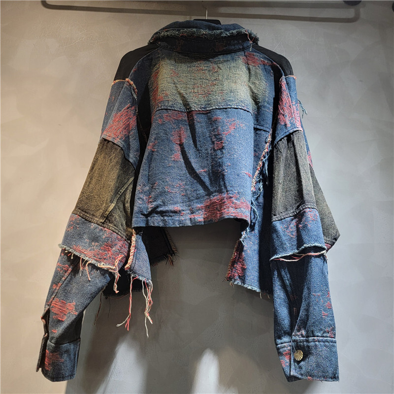 WTHT 新ファッション女性のパッチワークウォッシュラペル長 - Women'S Fashion Denim Jacket のレビューと価格