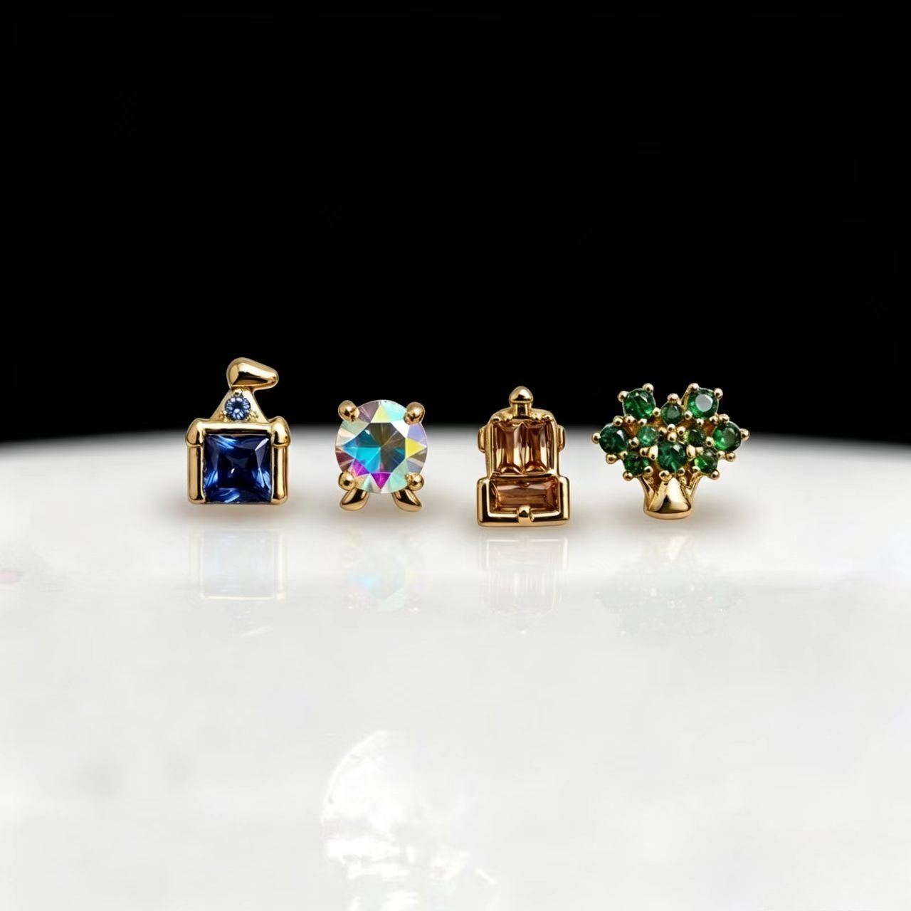 新しい絶妙なかわいい遊園地スタッドピアス女性ガールズファッシ - Trend Women Fashion のレビューと価格