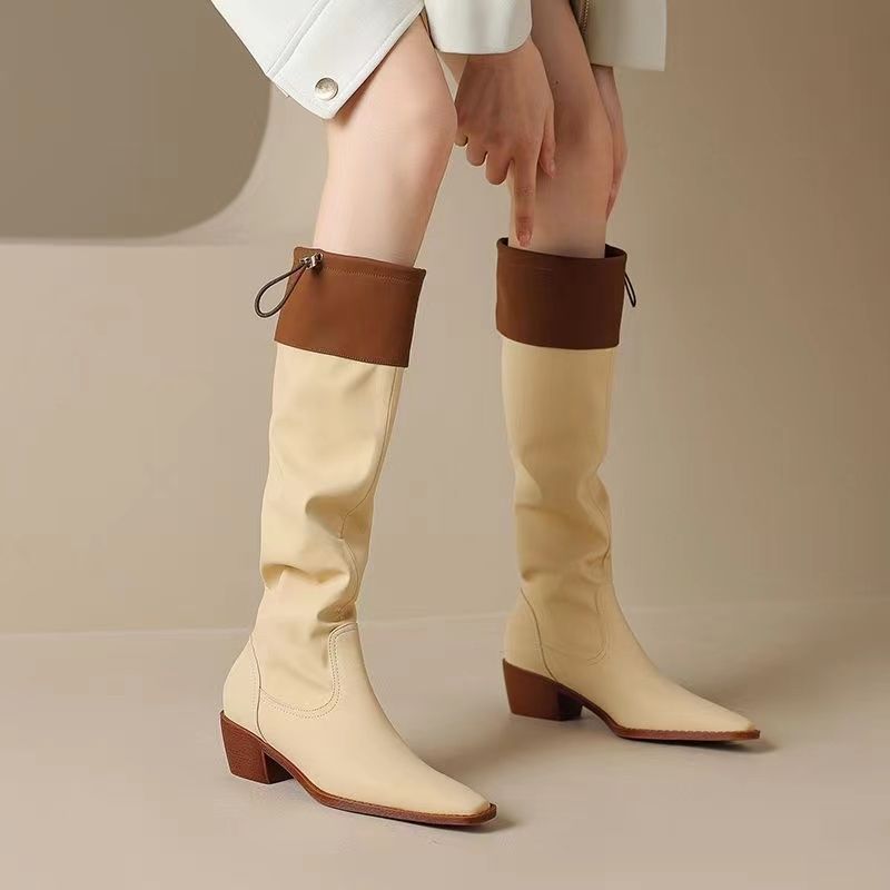 アプリコットスクエアトゥレディースロングブーツ防水ファッショ - Women'S Fashion Trends 2025 のレビューと価格
