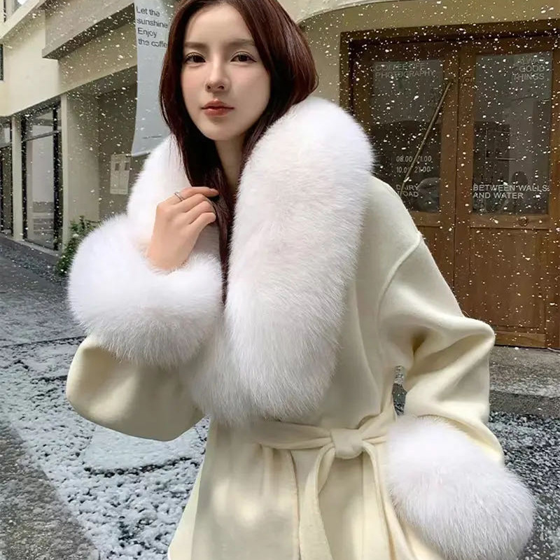 2025年 本物の狐の毛皮の襟 冬 レディース 高級毛皮スカ - Women'S Fashion Essentials のレビューと価格