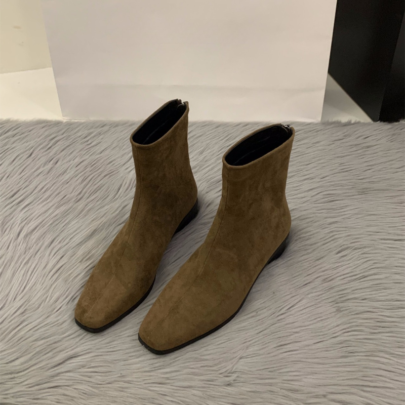 2025年ピーチカラー バックジップ ヌードブーツ - ファ - Women'S Fashion Korea のレビューと価格