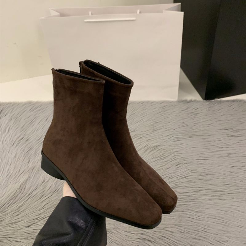 2025年ピーチカラー バックジップ ヌードブーツ - ファ - Women'S Fashion Korea のレビューと価格