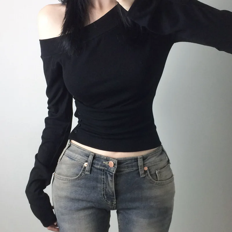 Y2K ヴィンテージ プリーツボタン Tシャツ レディース  - Women Top Fashion のレビューと価格