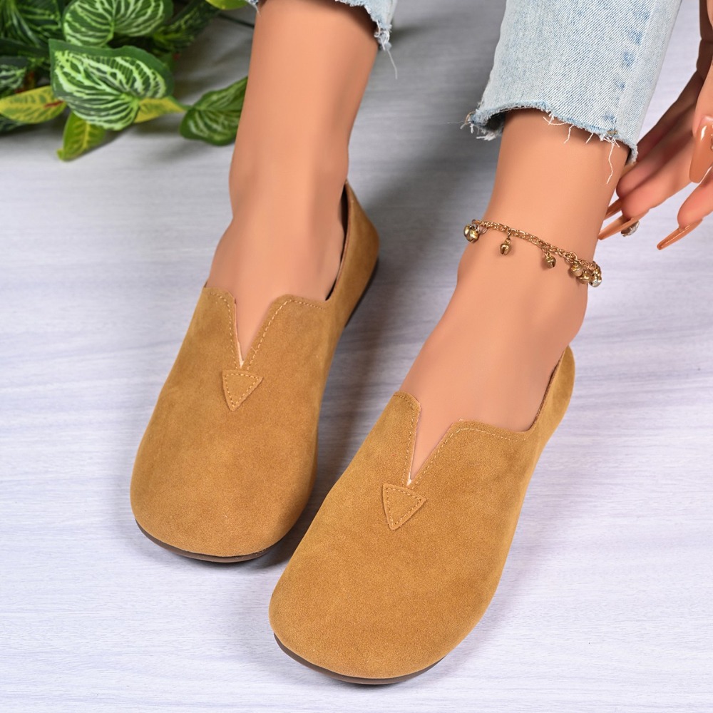 女性のフラットシューズ スリッポン ラウンドトゥ ローヒール - Women'S Fashion Quick Delivery のレビューと価格