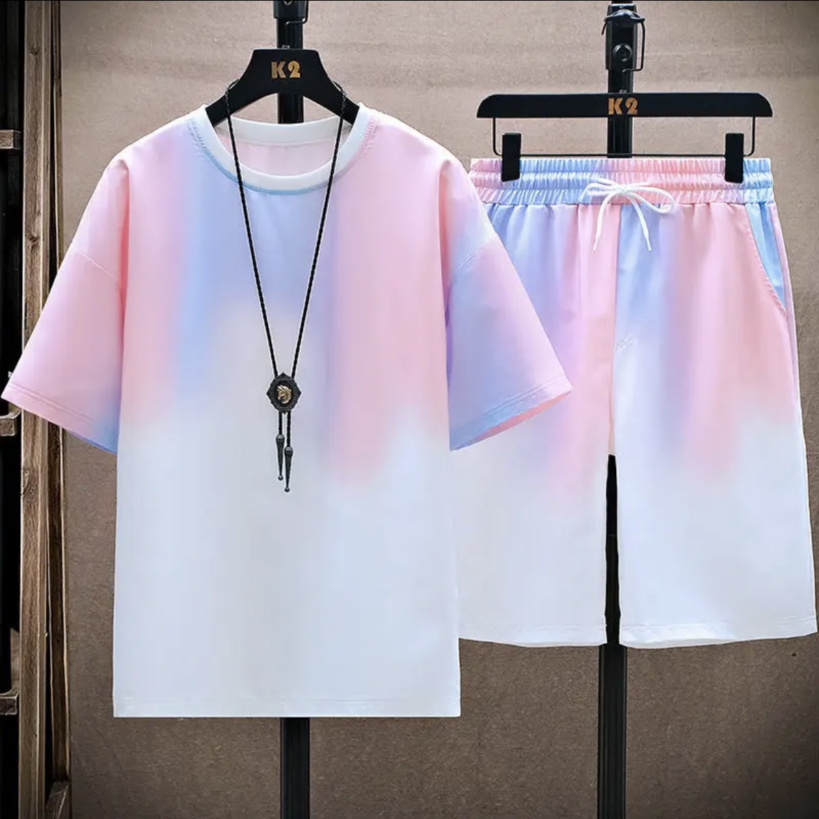 新作夏物カップル向けアイスシルクセット、ゆったりとした韓国風 - Women Fashion Korean のレビューと価格