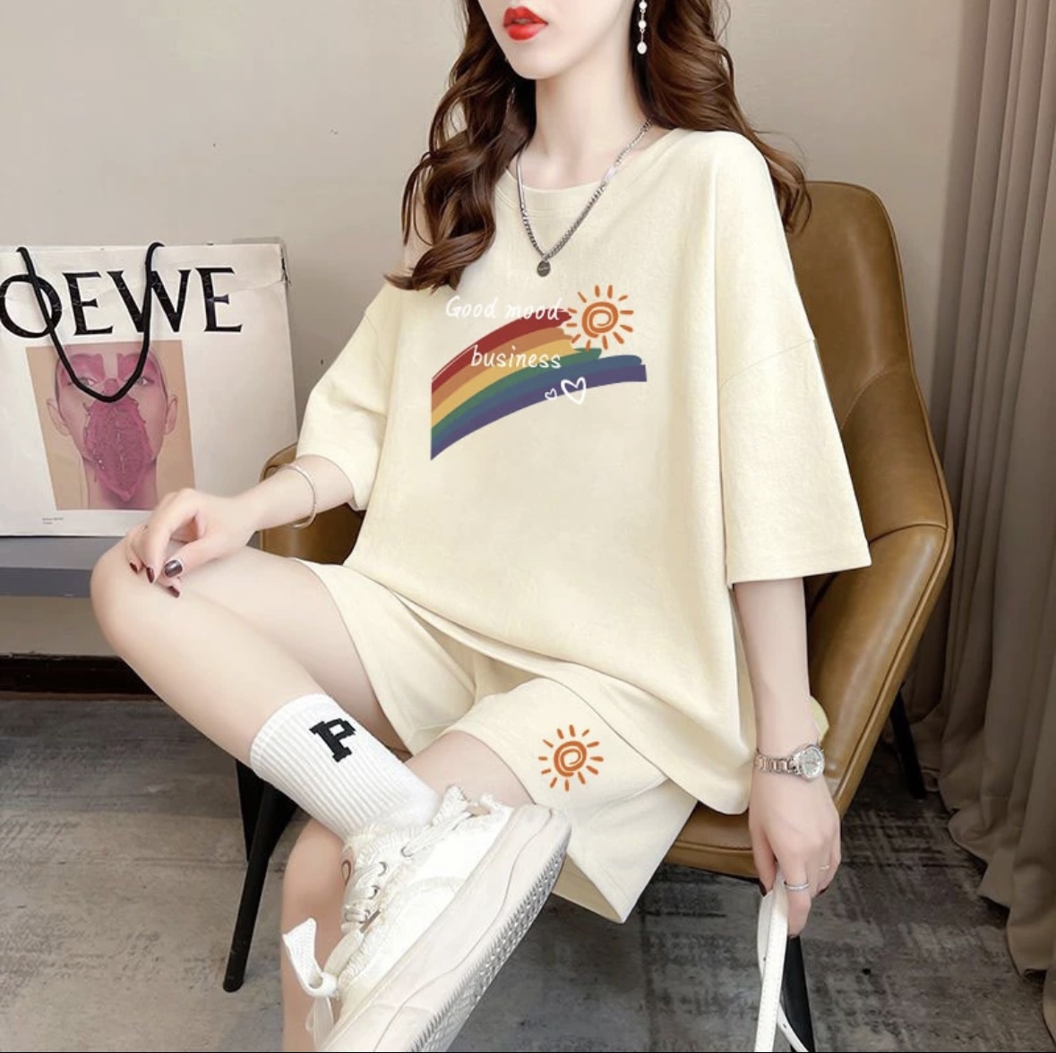 ファッションレディースサマーショートパンツセット、スポーツウ - Women Top Fashion のレビューと価格